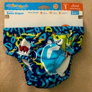 Swim School Reusable Swim Diaper Blue Shark and Octopus